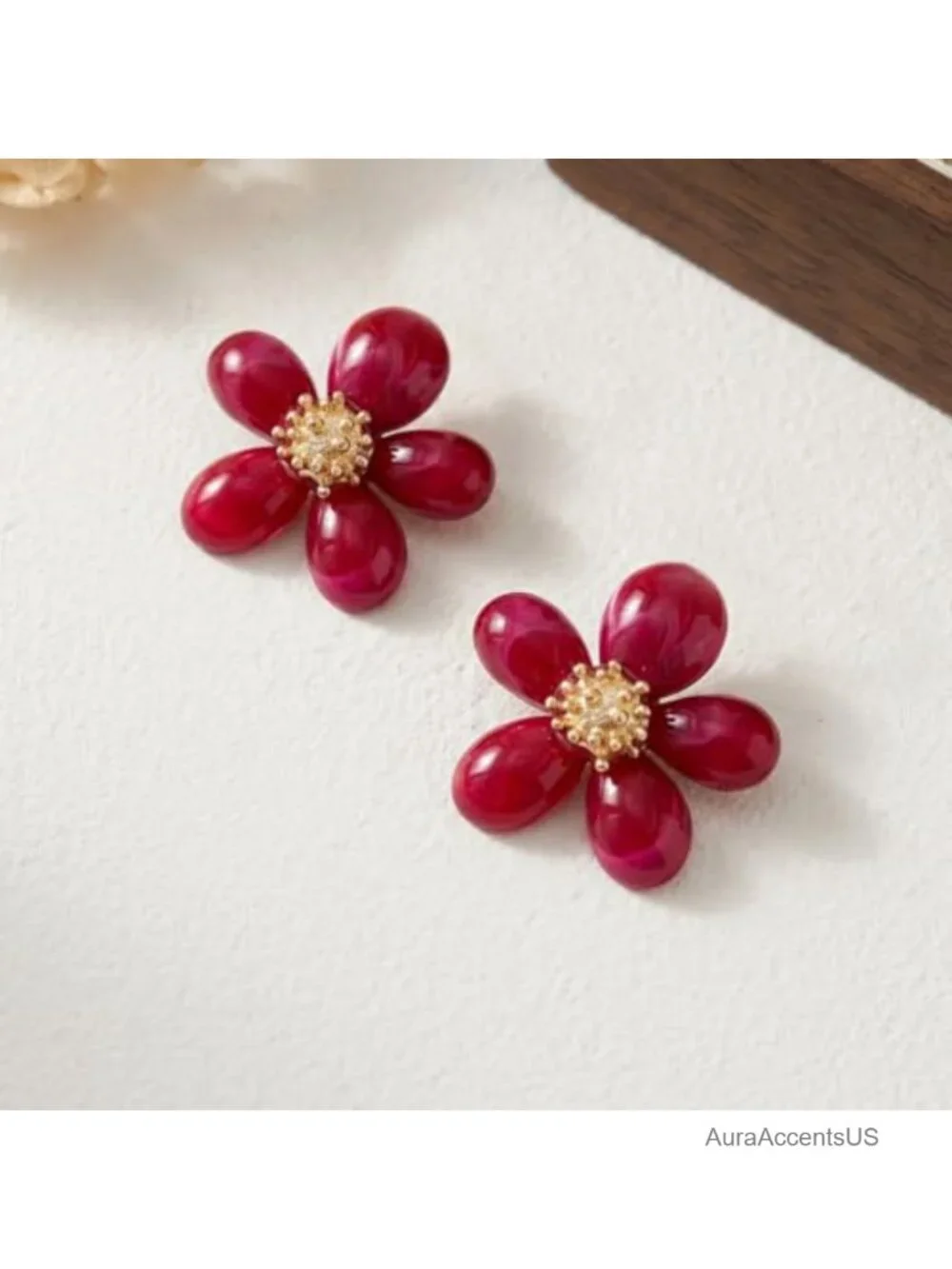 Acrylic Flower Stud Earrings Boho Resin Floral Statement Jewelry Party